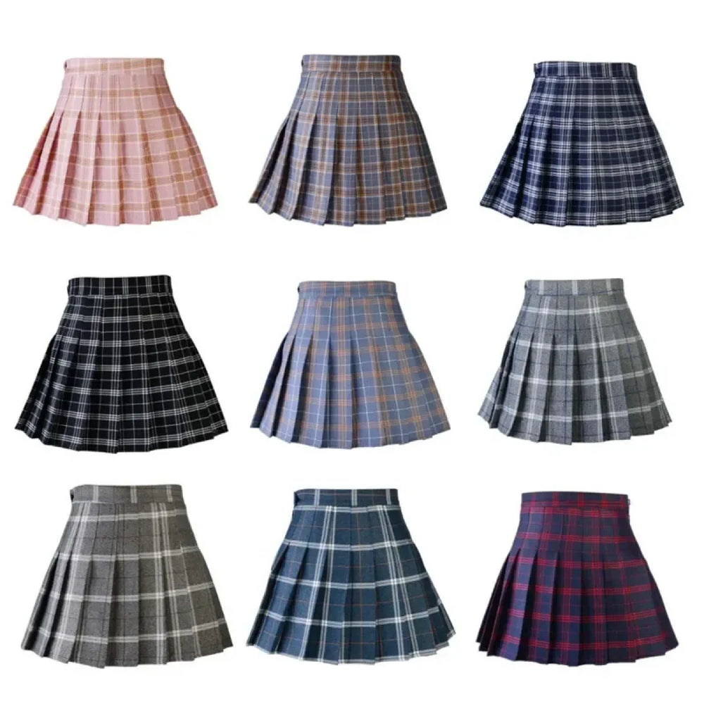 Preppy Harajuku Plaid Pleated Mini Skirt – Kawaii Schoolgirl Style - Best Sellers - Skirts - 1
