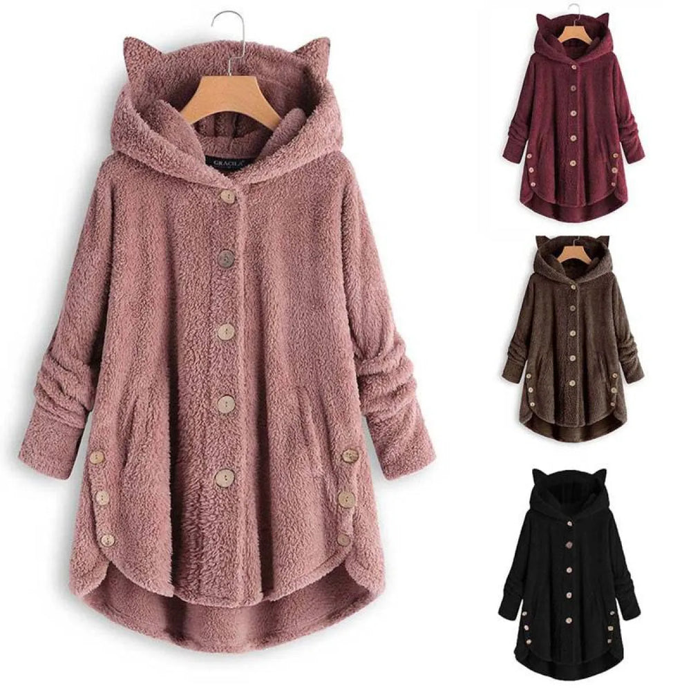 Women’s Plush Kawaii Coat - Anime - 1