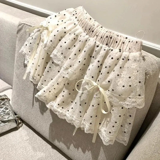 Kawaii Polka Dot Lace Skirt - Best Sellers - Mini Skirts - 6