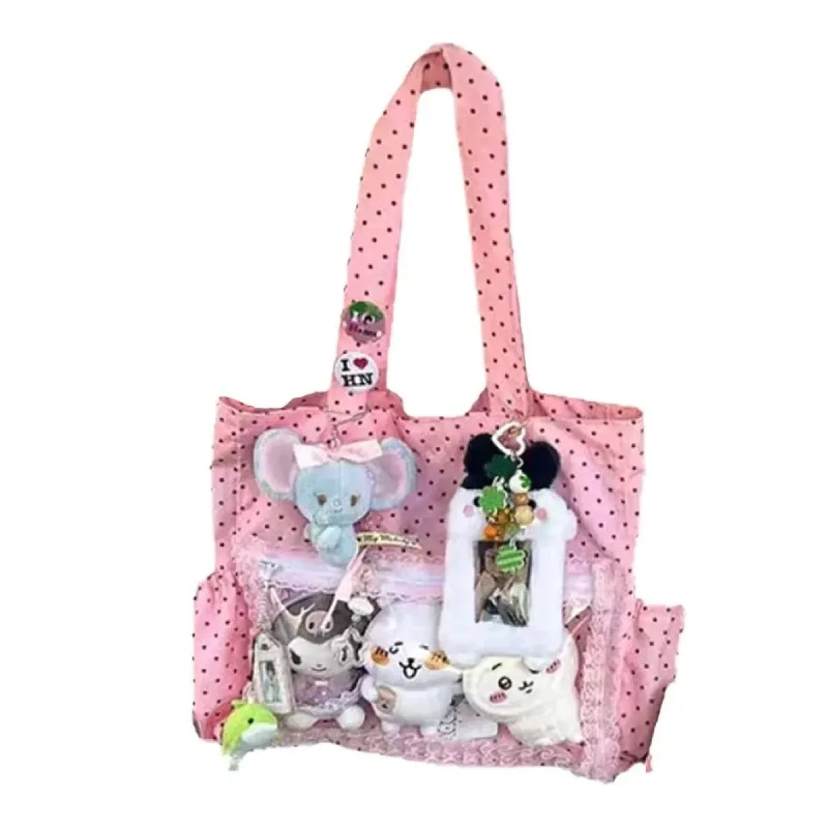 Y2K Polka Dot Transparent Ita Tote Bag - Accessories - Shoulder Bag - 1