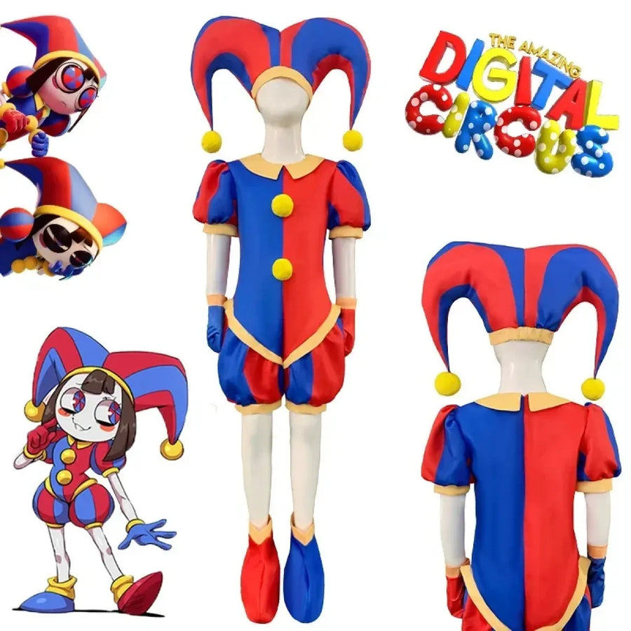 Pomni Cosplay Costume – The Amazing Digital Circus Jumpsuit and Hat - Accessories - Cosplay - 1