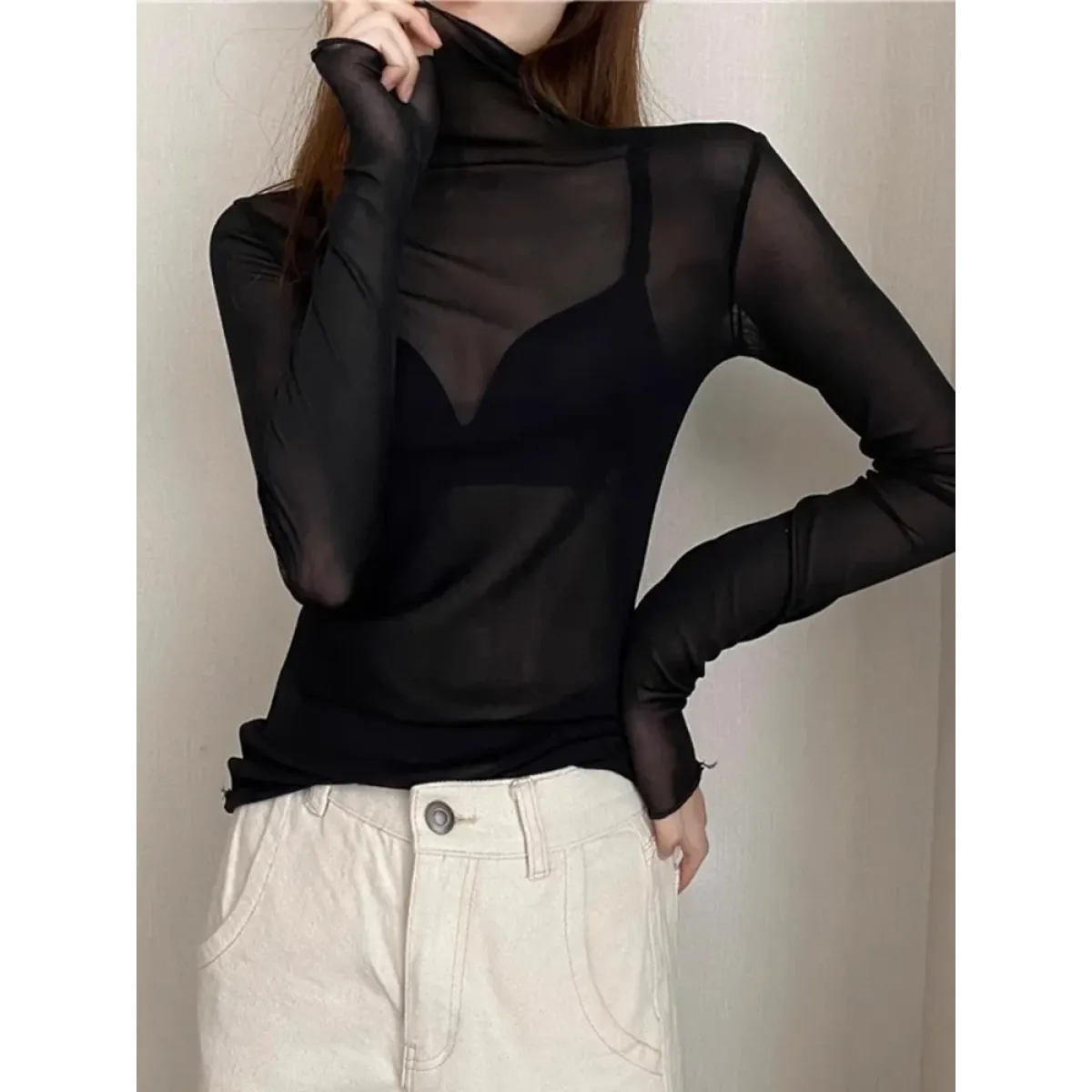 Punk Mesh Long Sleeve Top - Best Sellers - Tops - 1