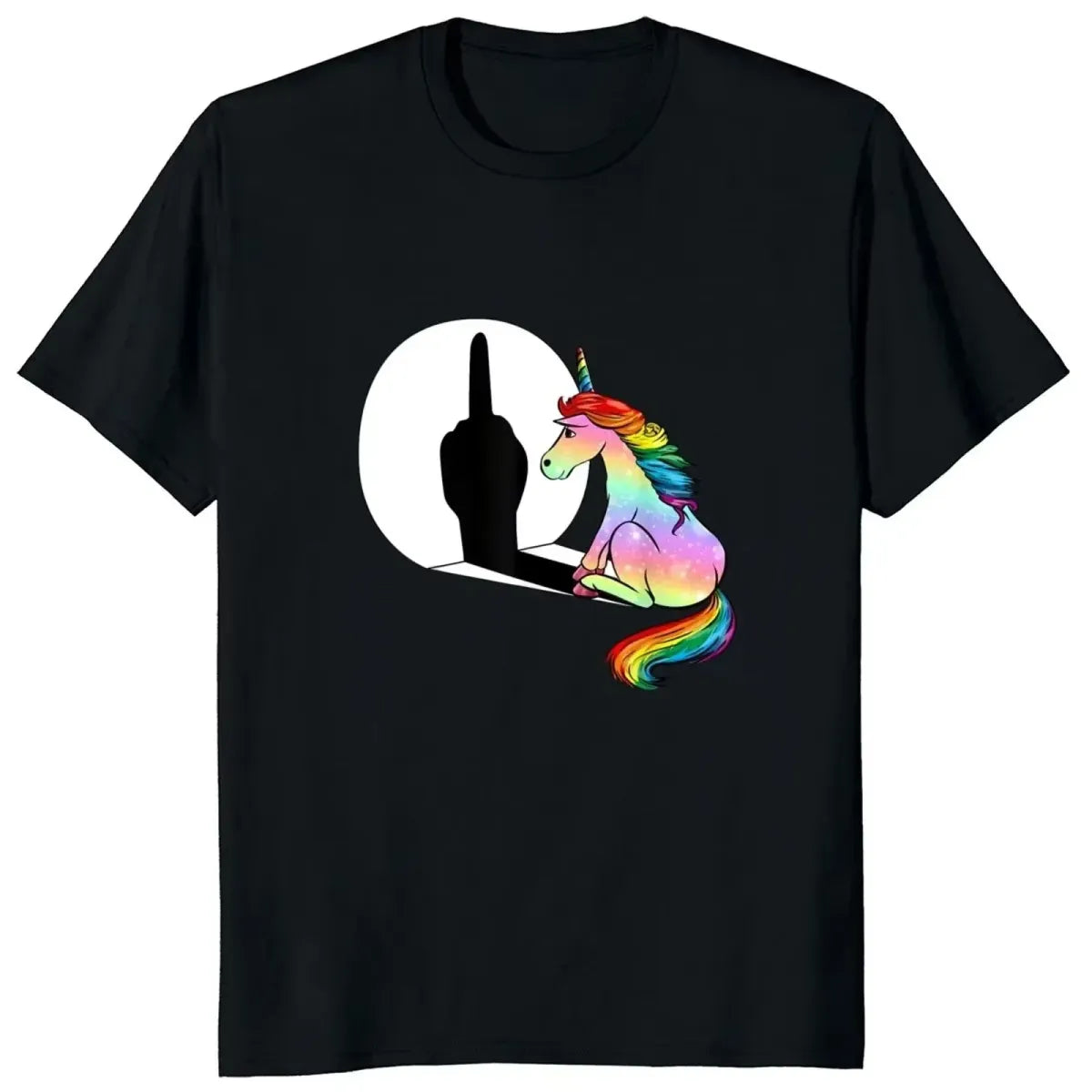Rainbow Unicorn Shadow Middle Finger Tee - Best Sellers - T-Shirt - 1