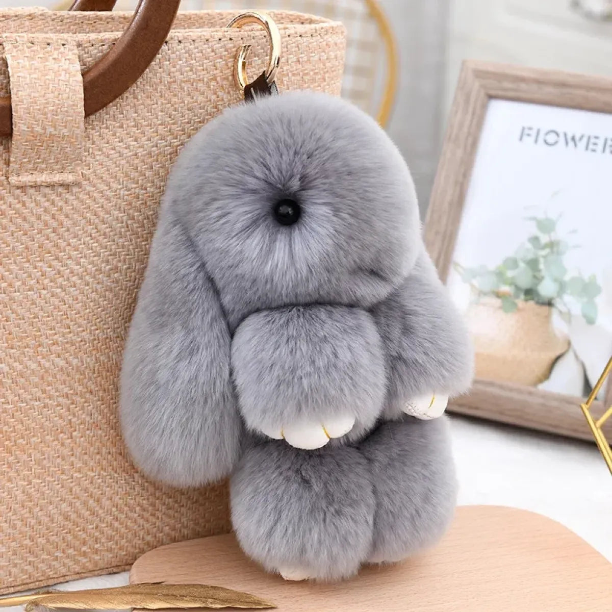 Fluffy Real Rex Rabbit Fur Bunny Keychain - Best Sellers - Accessory - 1