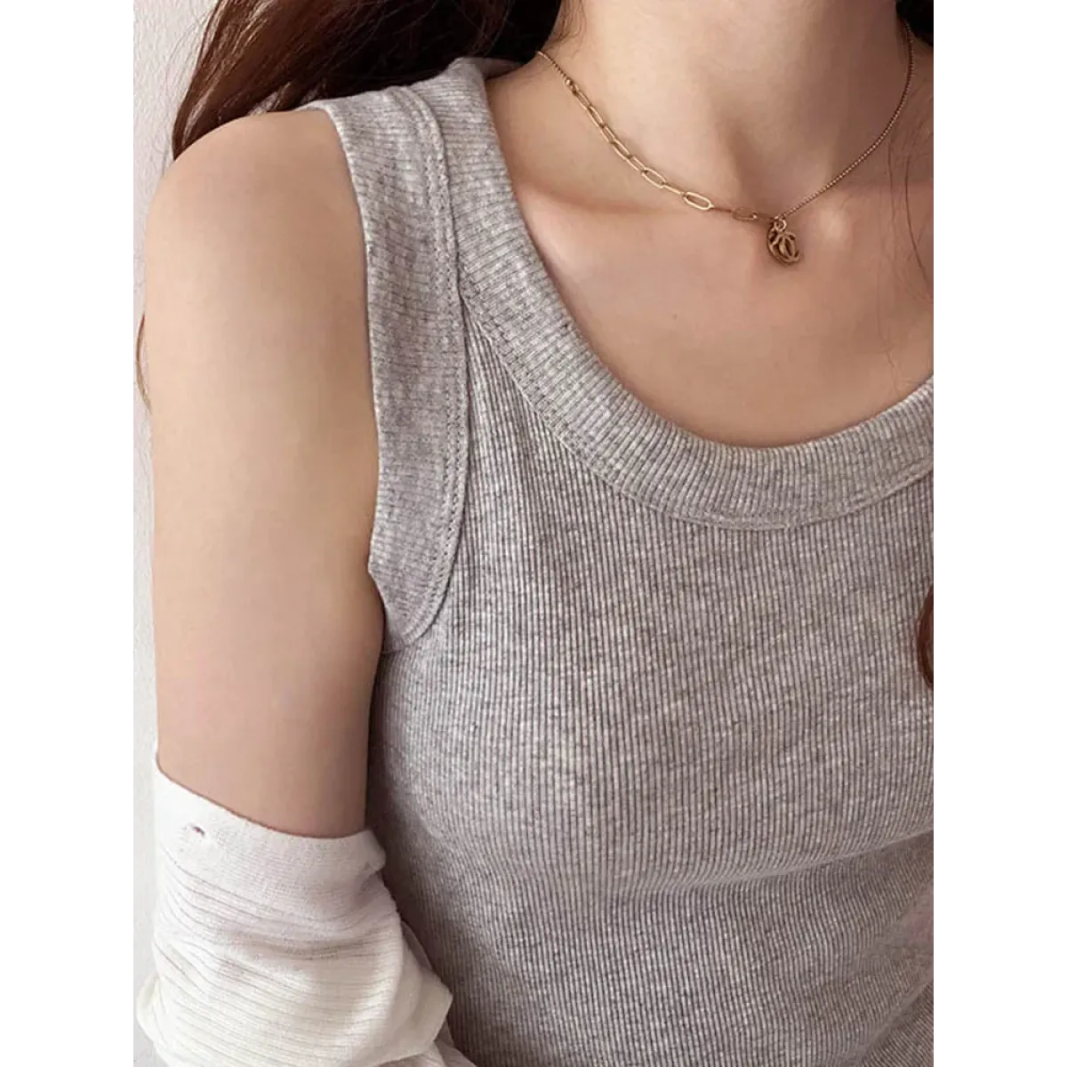 Harajuku Ribbed Knit Tank Top - Best Sellers - Tops - 1