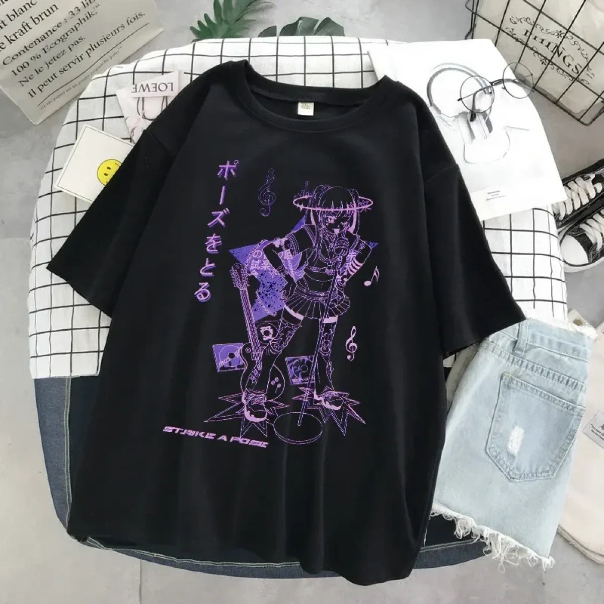 Rockstar Anime Girl Oversized Tee - Anime - 4
