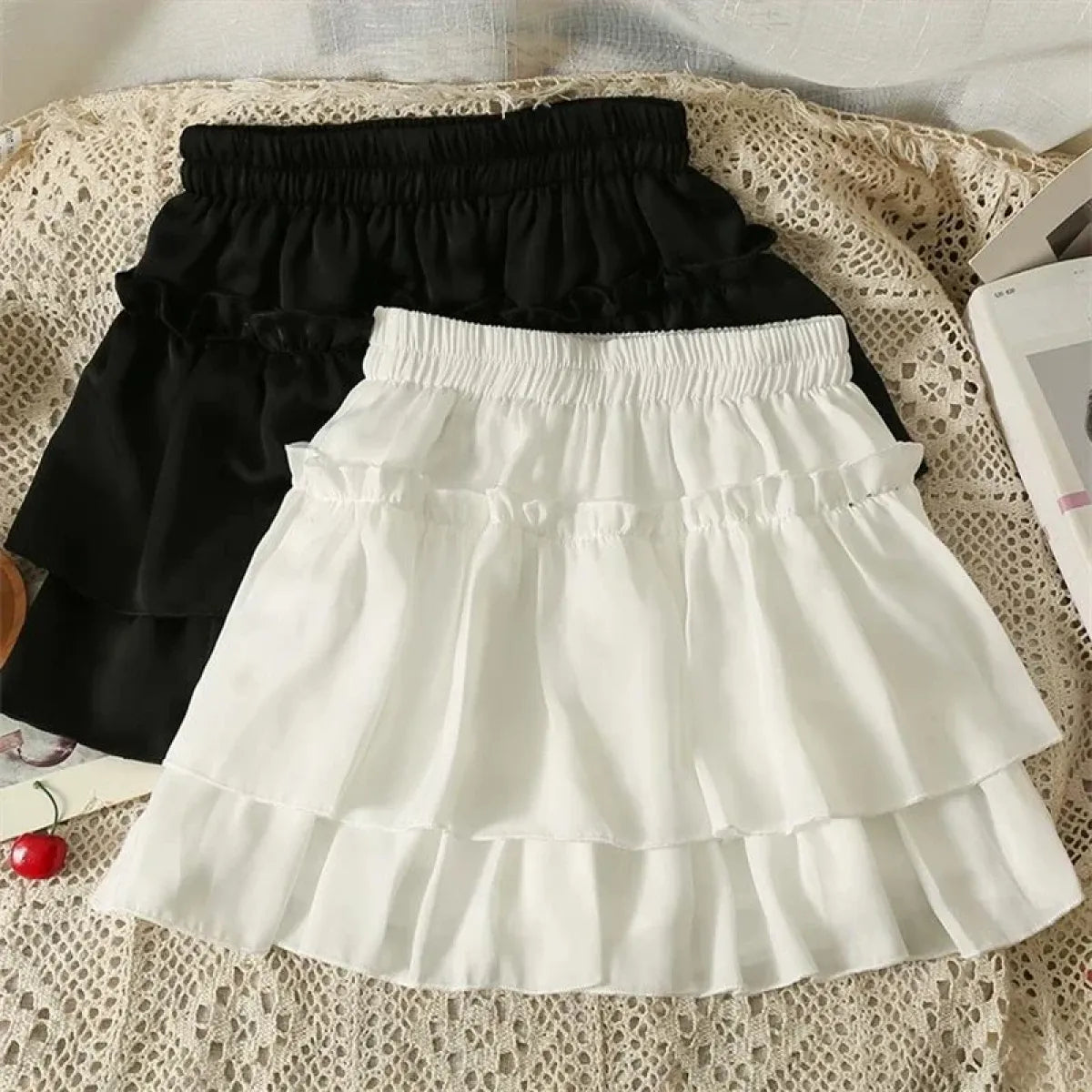 Ruffle Tiered Skirt – Kawaii Y2K Harajuku High Waist Mini Skirt - Best Sellers - Skirts - 1