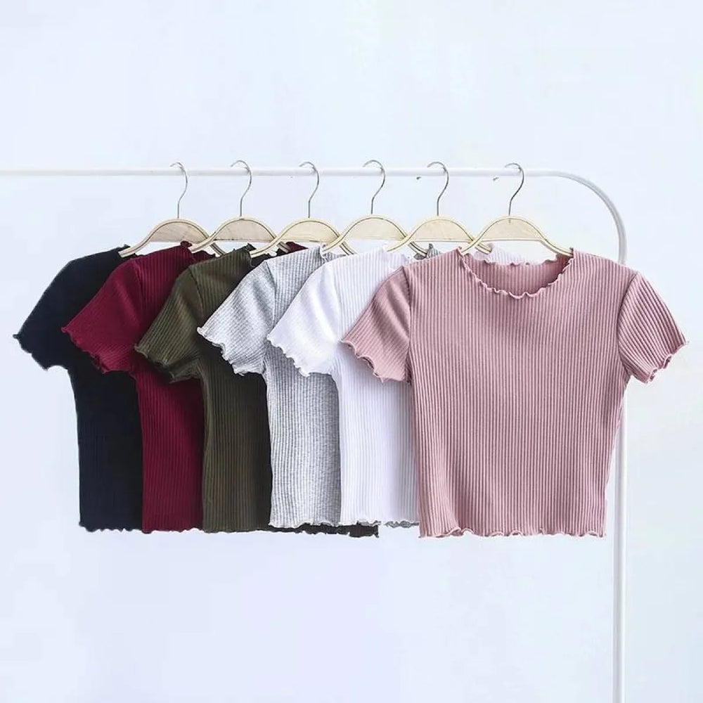 Ruffle Trim Crop Top - Best Sellers - 1