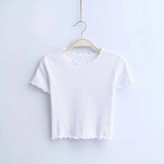 Ruffle Trim Crop Top - Best Sellers - 22