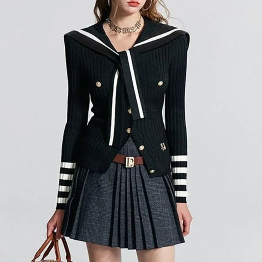 Preppy Sailor Collar Cardigan - Best Sellers - Cardigans - 1