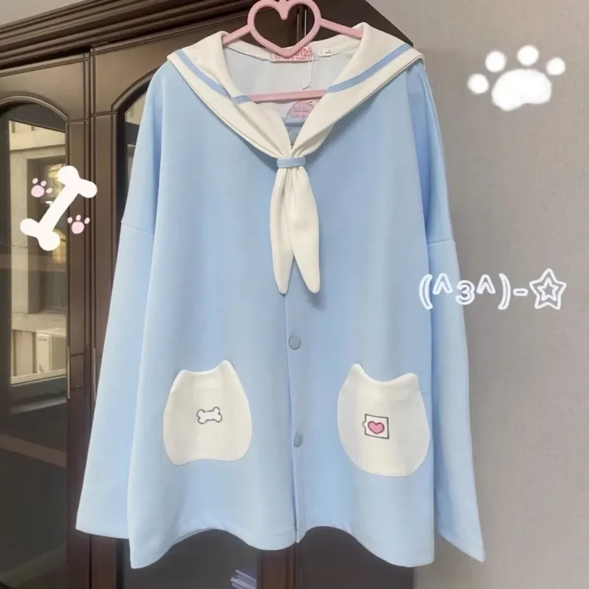 Y2K Bear Ear Sailor Collar Cardigan - Best Sellers - Cardigan - 6