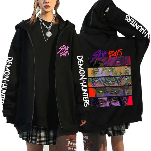 Kpop Saja Boys Demon Hunters Zip Hoodie - Best Sellers - Hoodie - 4