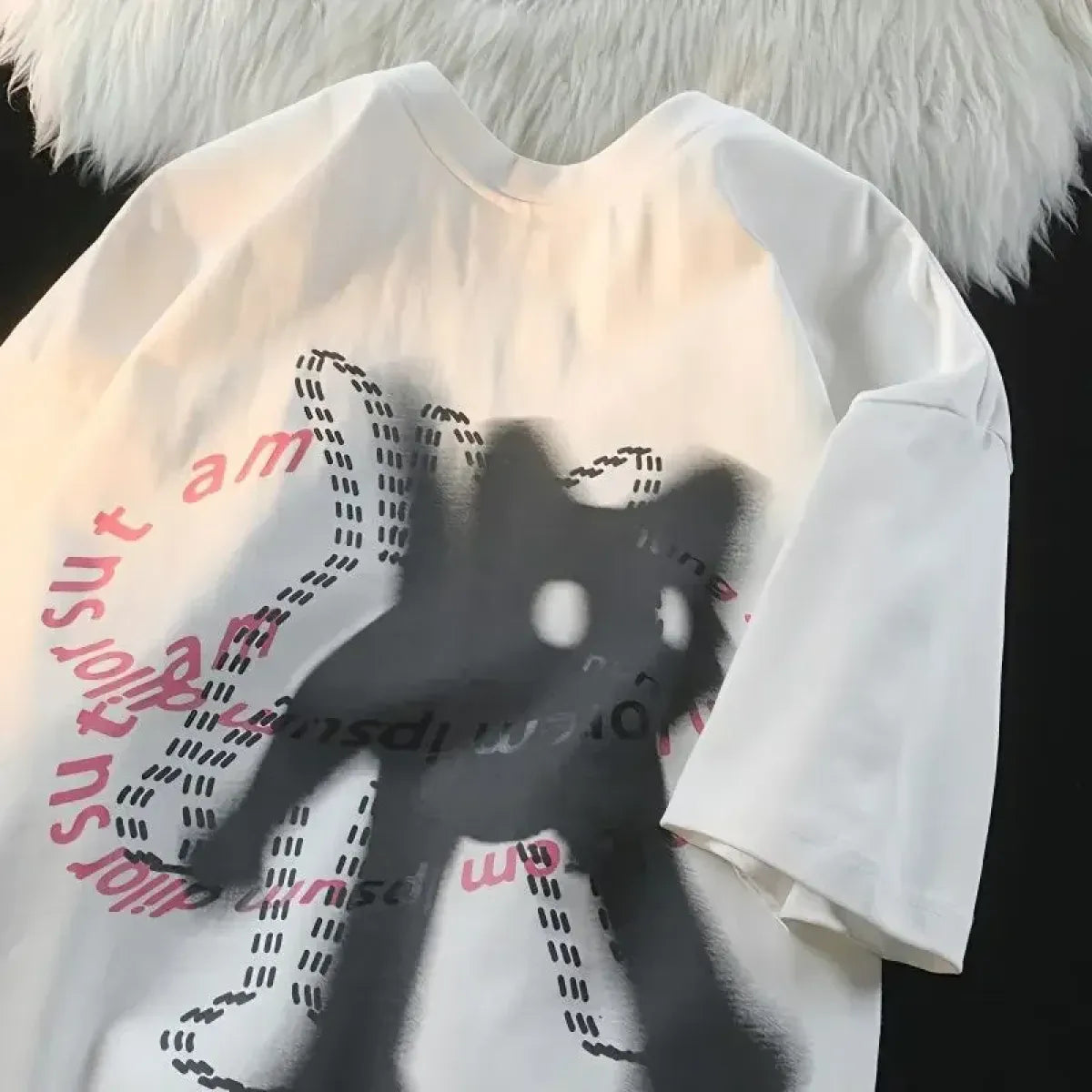 Shadow Feline Illusion Tee – Contemporary Artistic Cat Print - Best Sellers - 1