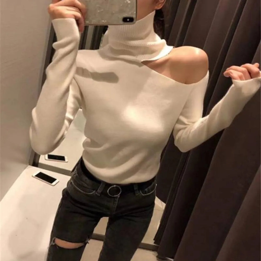 Off Shoulder Knitted Sweater - Best Sellers - 1