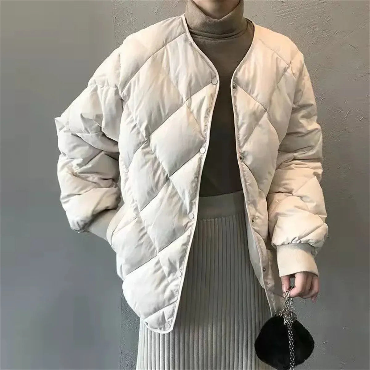 Quilted O-Neck Single Breasted Winter Coat - Best Sellers - Jacket - 1