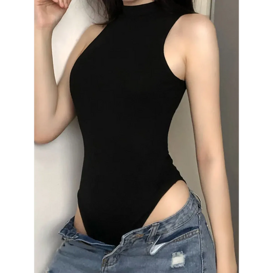 Gothic High Neck Sleeveless Bodysuit - Best Sellers - Bodysuits - 1