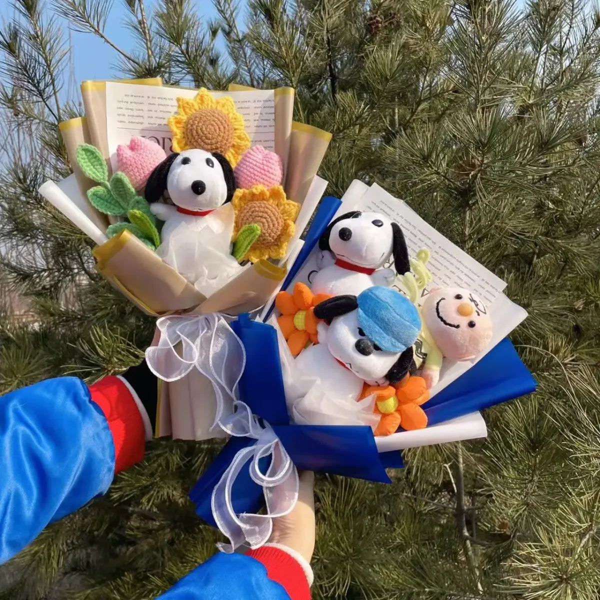 Kawaii Snoopy Plush Bouquet – Crochet Flowers Valentine or Graduation Gift - Best Sellers - Plushie - 1