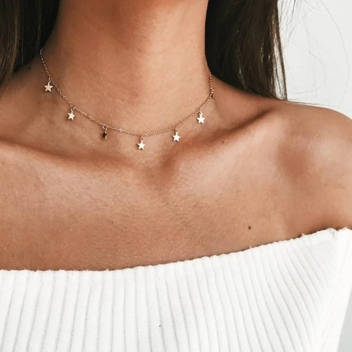 Star Pendant Choker Necklace - Accessories - 1