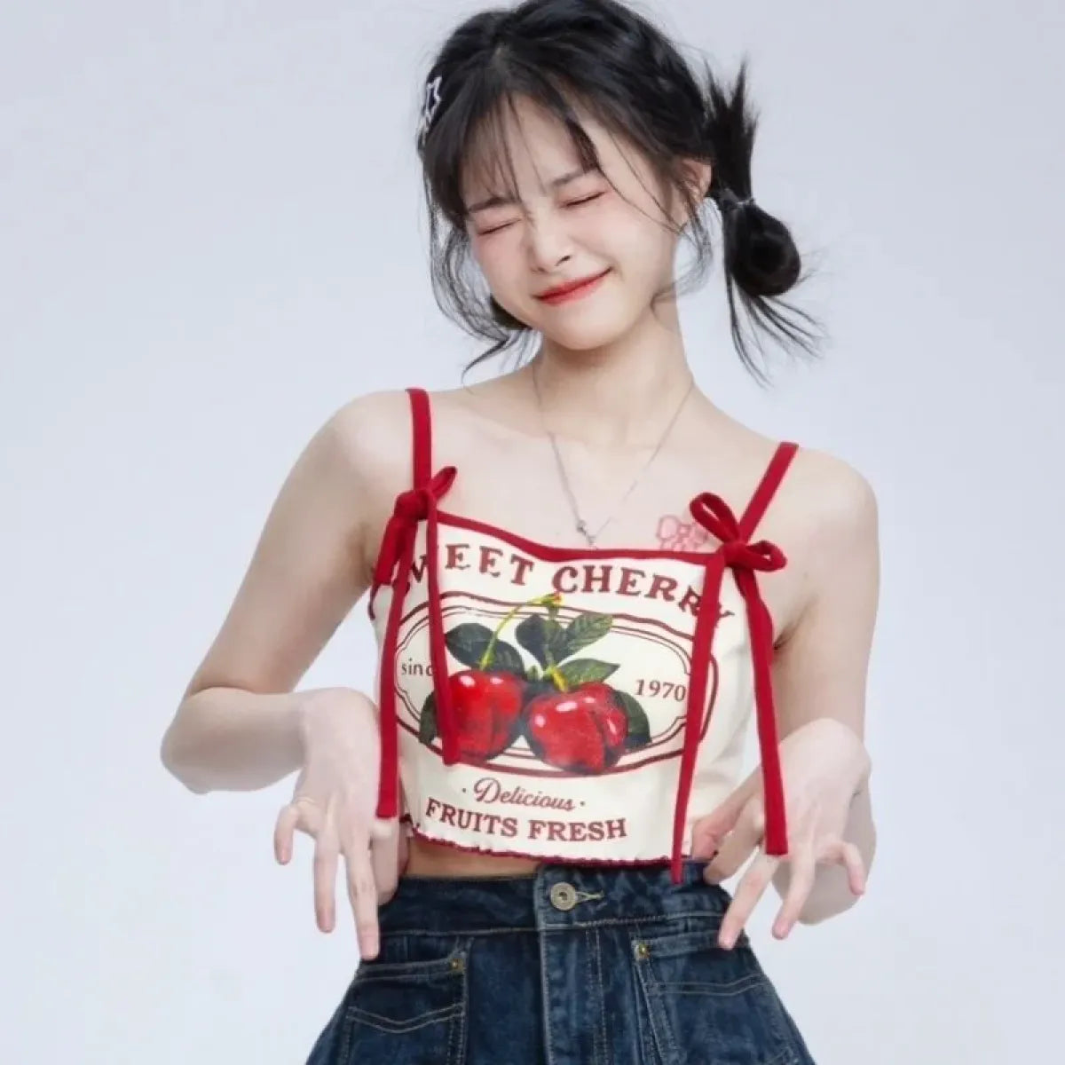 Japanese Sweet Cherry Crop Top - Best Sellers - Crop Tops - 1