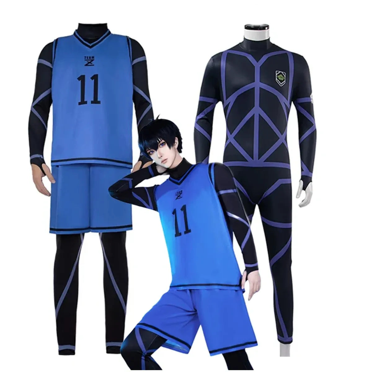 Lock Isagi Yoichi Cosplay Set – Anime Sports Jersey & Jumpsuit - Anime - Sets - 1