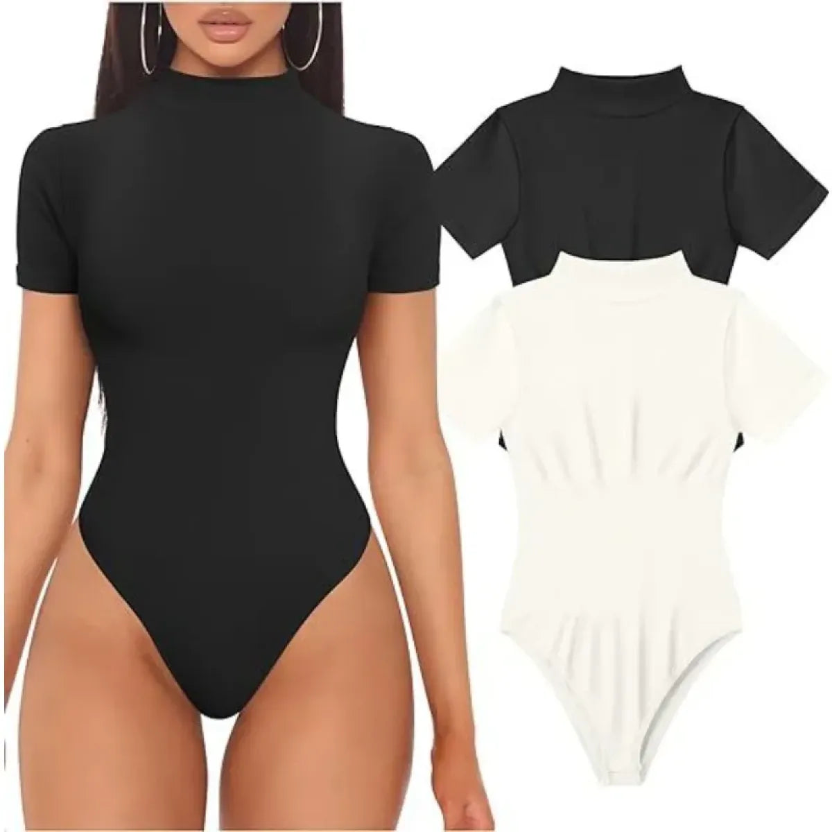 Short Sleeve Turtleneck Bodysuit - Best Sellers - Intimates - 1