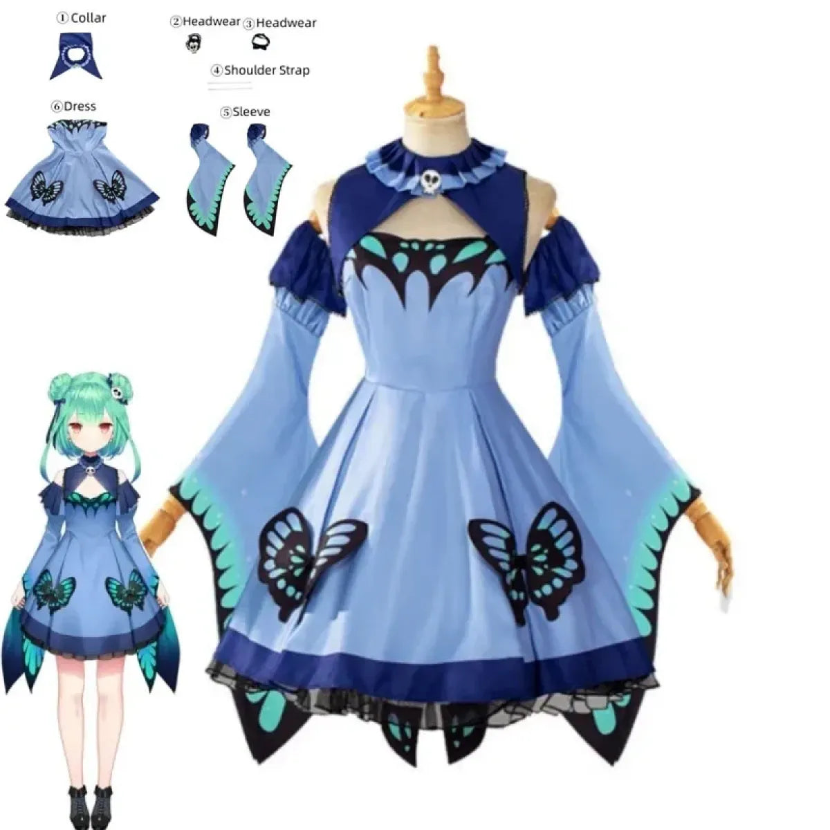 Uruha Rushia VTuber Cosplay Dress Set - All Dresses - Cosplay - 7