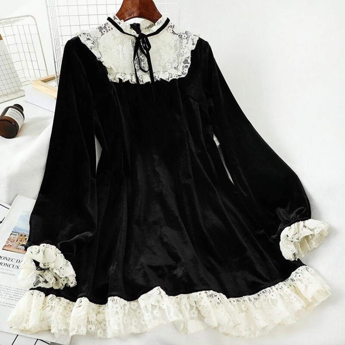Velvet Turtleneck Dress - All Dresses - Long - Turtle - 10