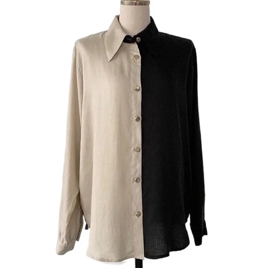 Vintage Contrast Blouse - Best Sellers - Shirts & Blouses - 7