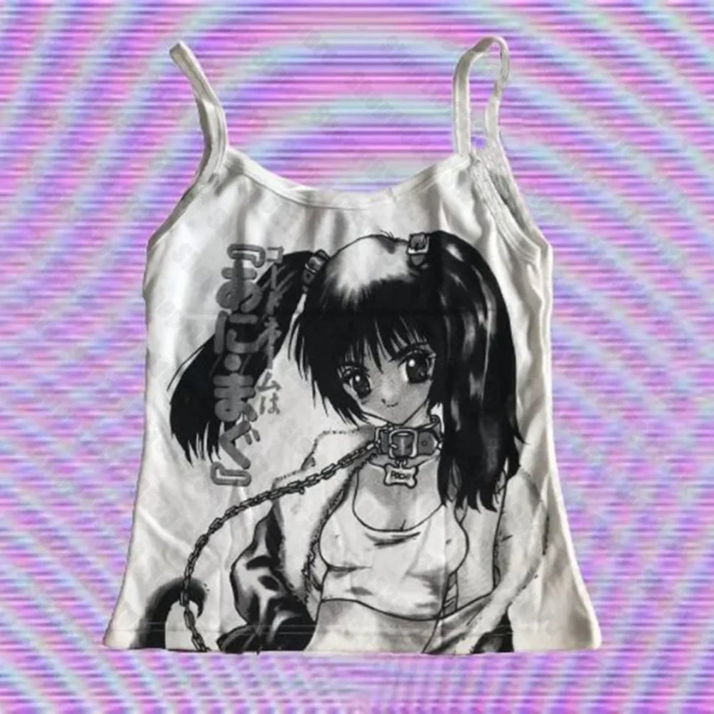 Vintage Gothic Fairycore Tank Top - Punk Graphic Crop - Best Sellers - 1