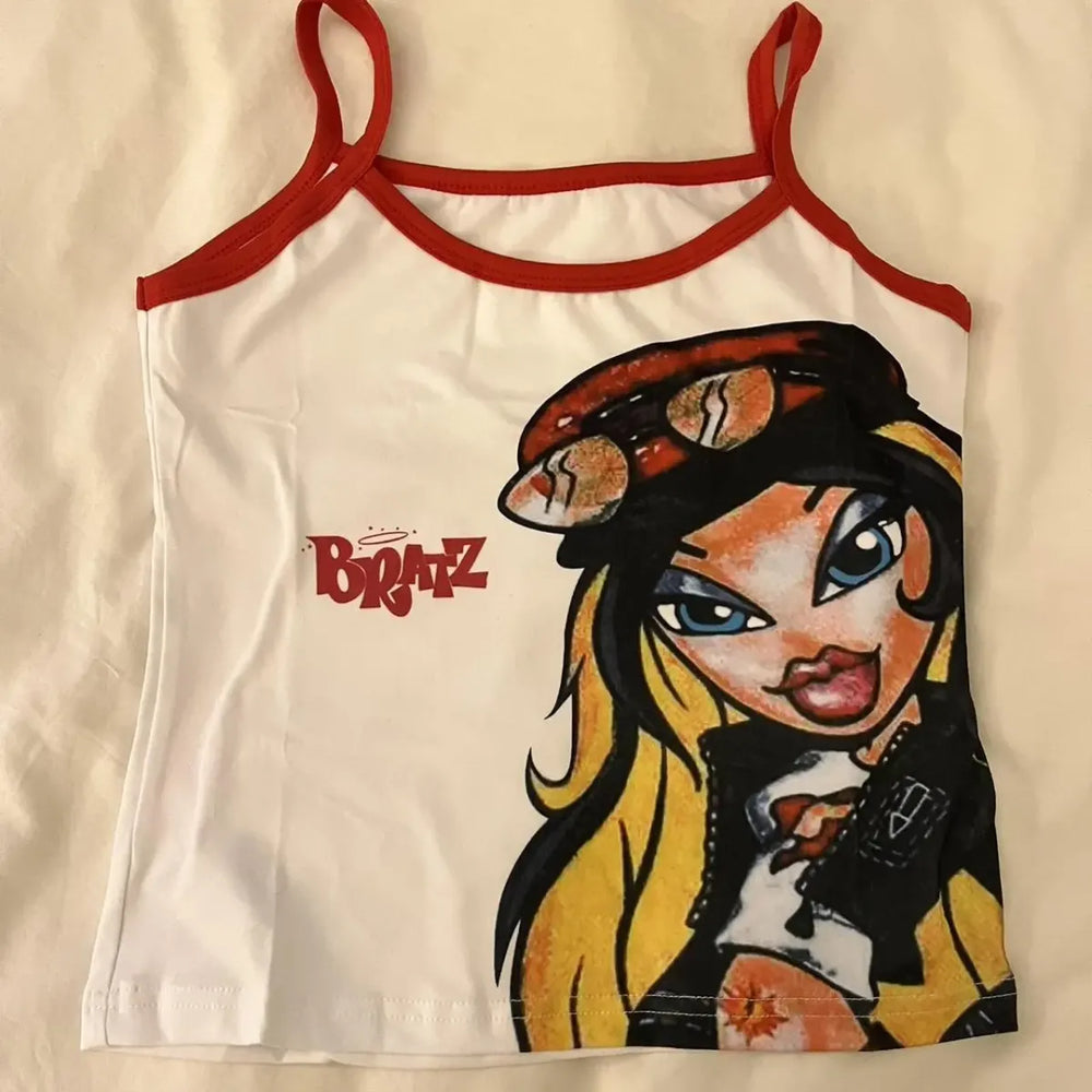 Anime Print Tank Top: Vintage Harajuku Streetwear - Anime - 1