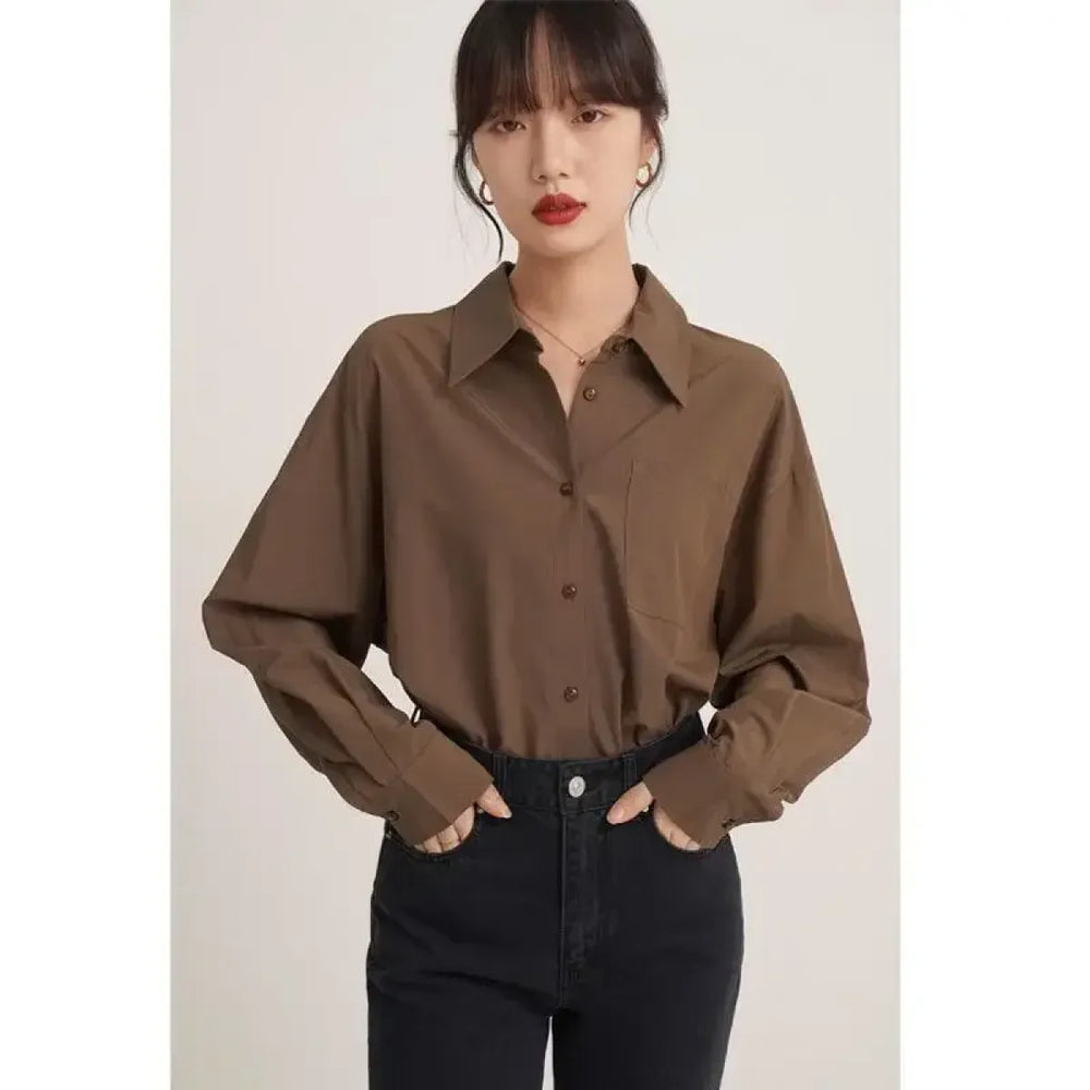 Vintage Loose Long Sleeve Shirt - Best Sellers - Shirts & Blouses - 1