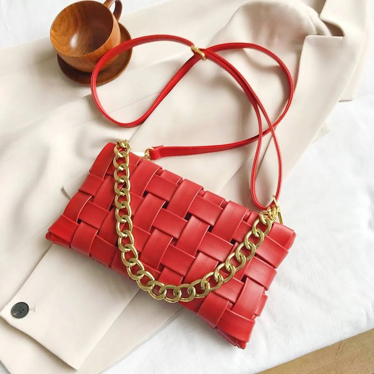 Weave Design Crossbody Bag - Accessories - 17