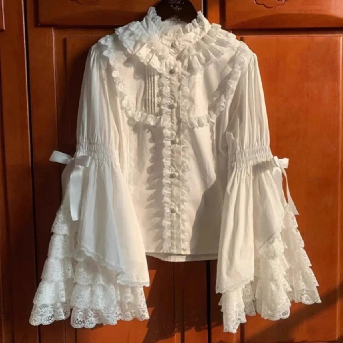 White Lolita Ruffle Lace Blouse - Best Sellers - Long - Blouses - 6