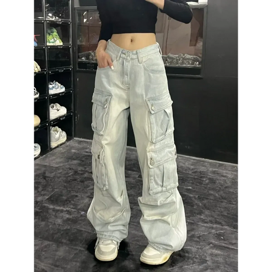 Y2K Multi Pocket Wide Leg Cargo Jeans - Best Sellers - Jeans - 6