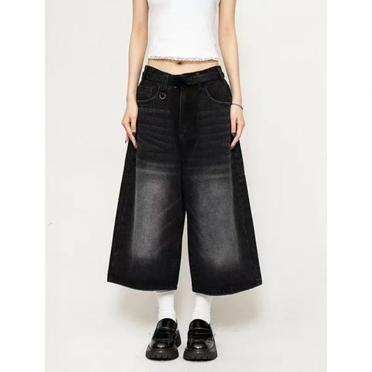 Vintage Wide Leg Denim Jorts – Low Rise Baggy Harajuku Style - Best Sellers - Shorts - 5