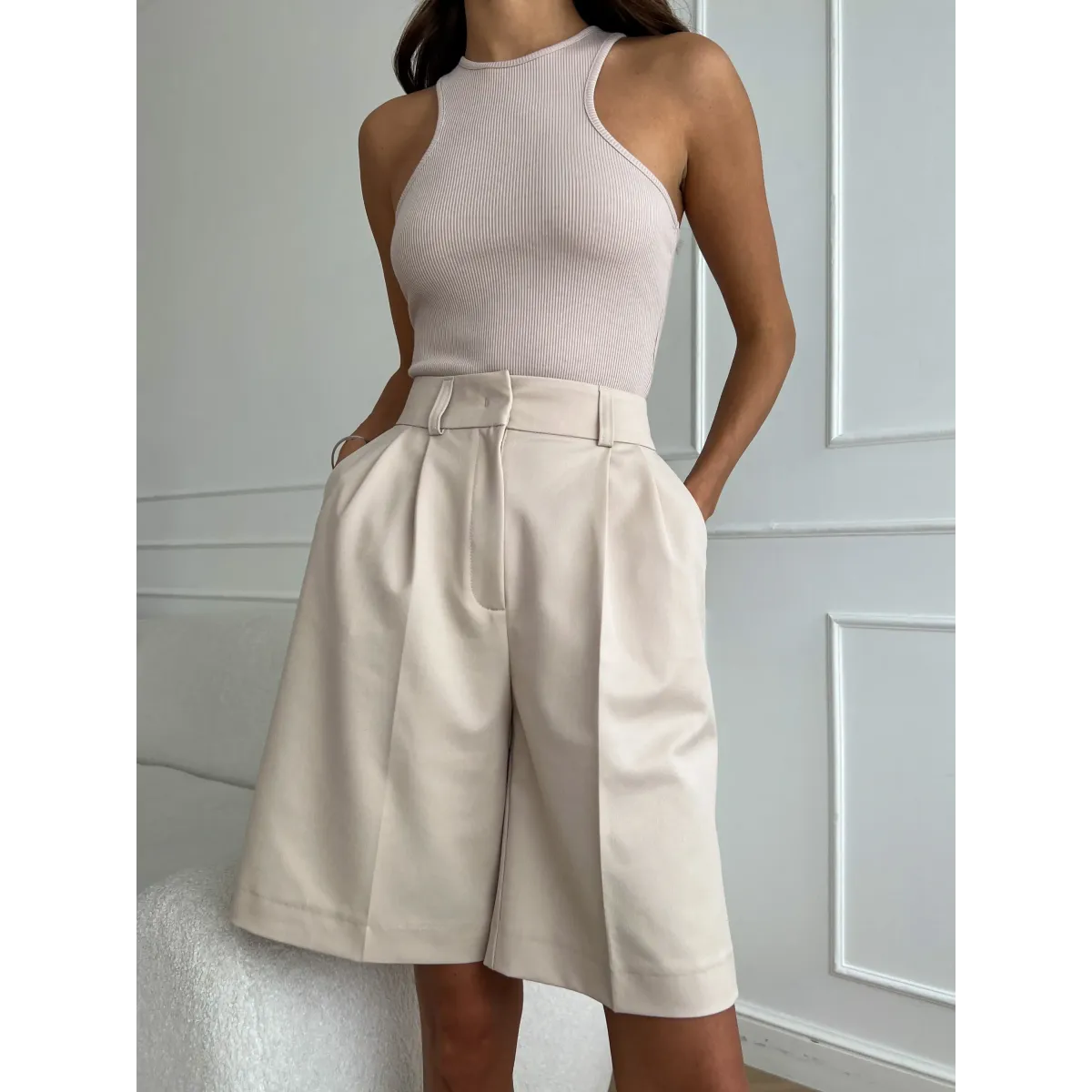 High Waist Pleated Wide Leg Shorts - Best Sellers - Shorts - 1