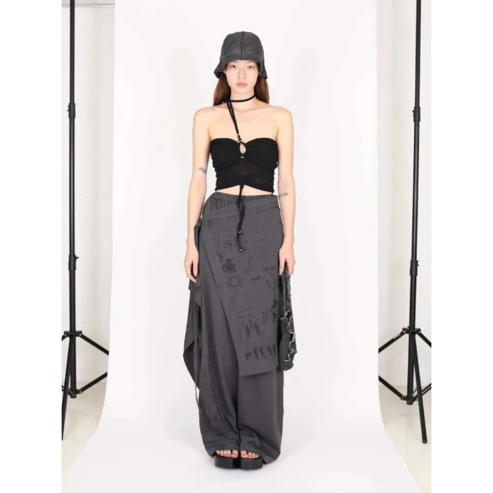Fake Two-Piece Patchwork Wide Leg Pants - Best Sellers - Pants - 1