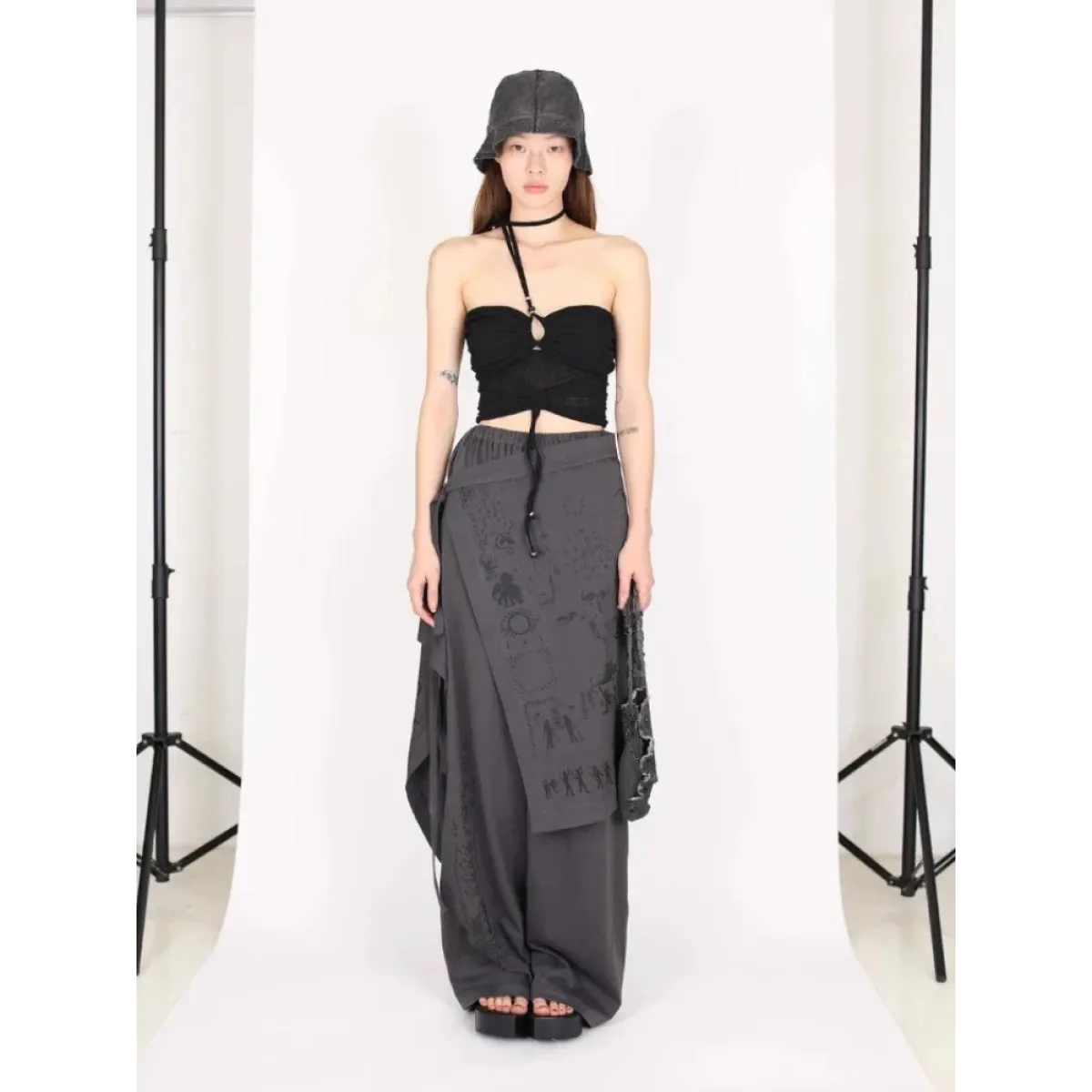 Fake Two-Piece Patchwork Wide Leg Pants - Best Sellers - Pants - 1