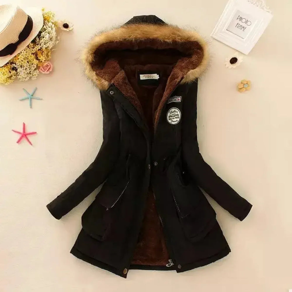 Women’s Winter Cotton Jacket - Hooded Slim Fit Warm Parka - Early Spring Collection - Long - Women’s Jackets - 1