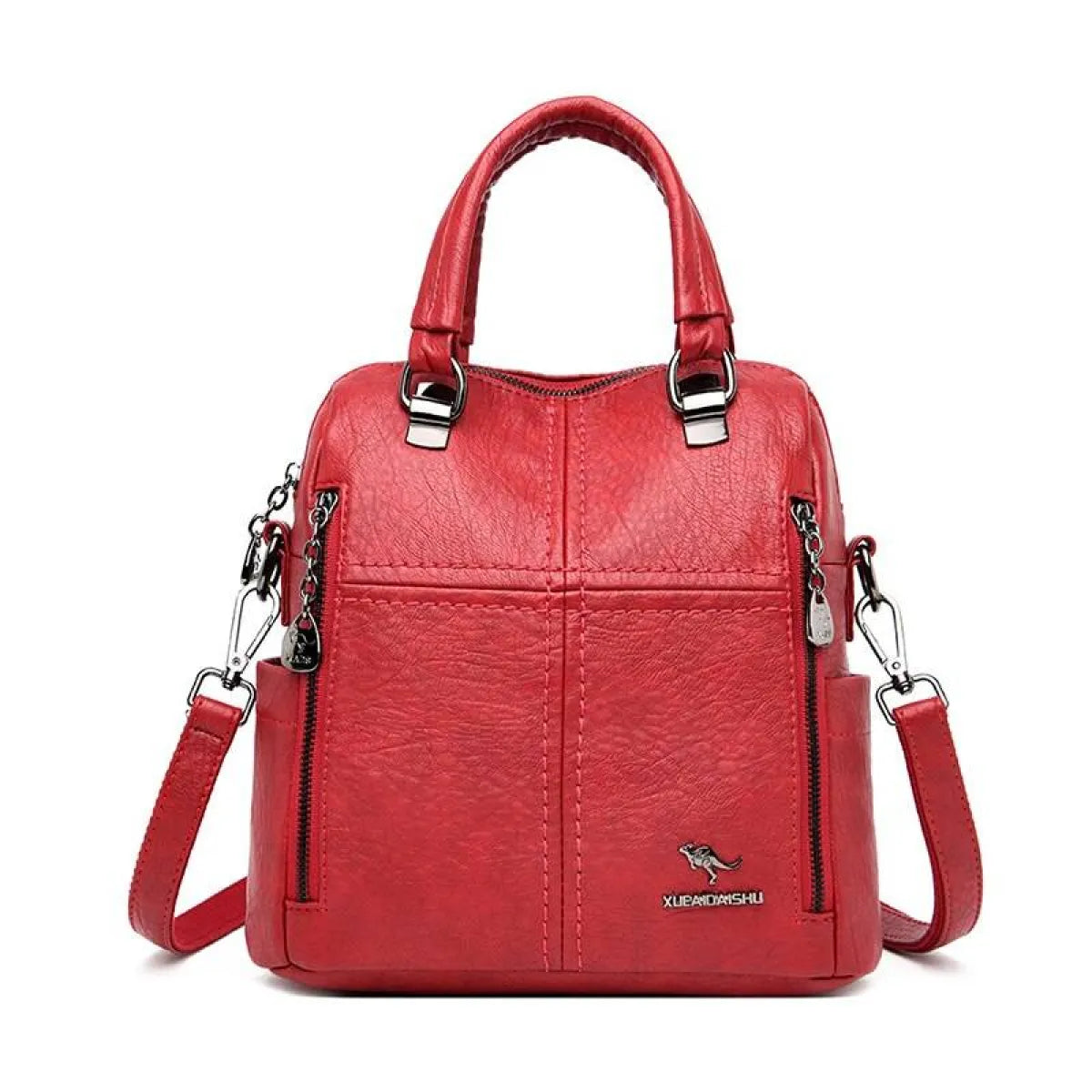 Women’s Leather Shoulder Backpack - Accessories - 13