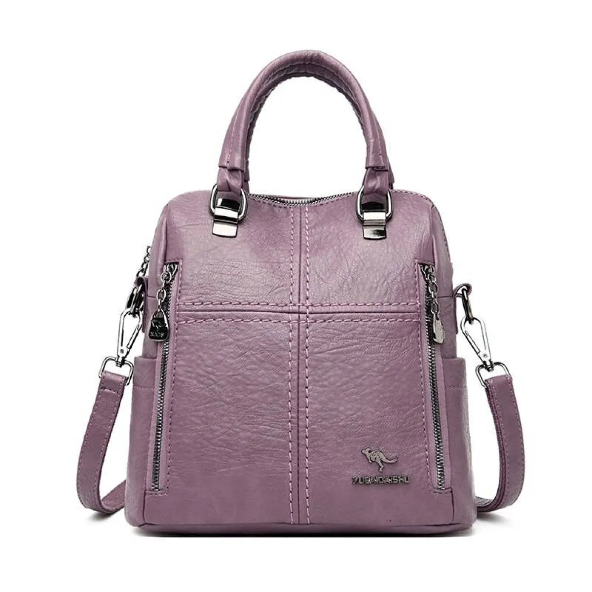 Women’s Leather Shoulder Backpack - Accessories - 10