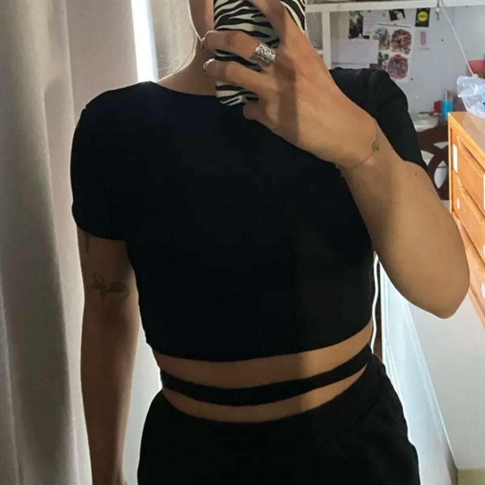 Bandage Backless Crop Top – Y2K Korean Aesthetic - Best Sellers - Crop Top - 1