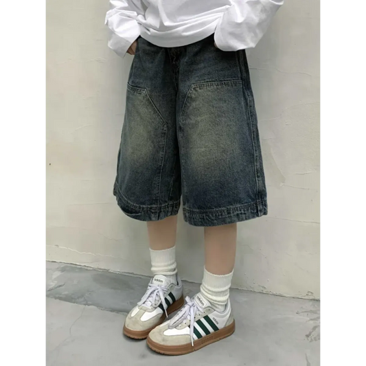 Y2K Baggy Denim Shorts – Vintage Wide-Leg Knee-Length Jeans - Best Sellers - Shorts - 7