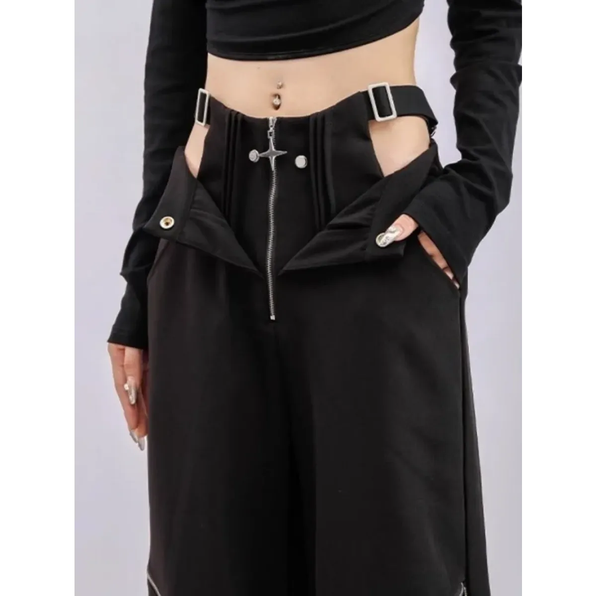 Y2K Hollow-Out Techwear Cargo Pants - Best Sellers - Cargo Pants - 1