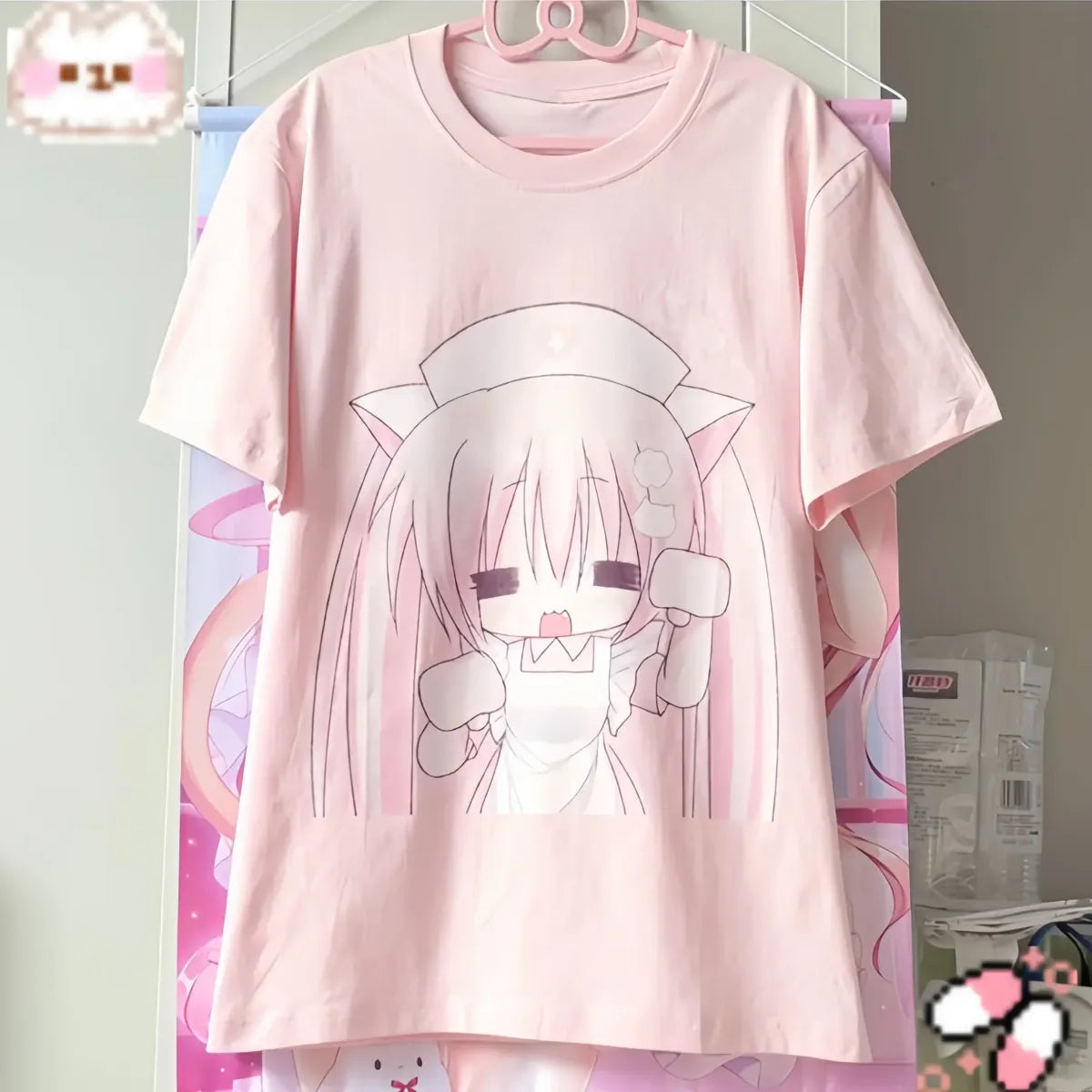 Harajuku Kawaii Anime T-Shirt – Y2K Cute Cartoon Tee - Anime - 3/4 - Round - T-Shirts - 8