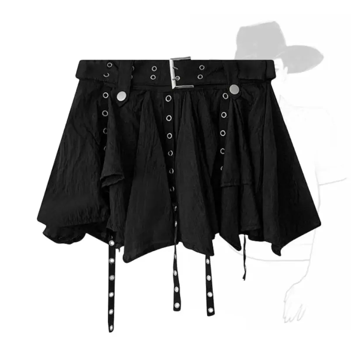 Harajuku Belted Pleated Mini Skirt – Y2K Gothic Aesthetic - Best Sellers - Skirts - 7