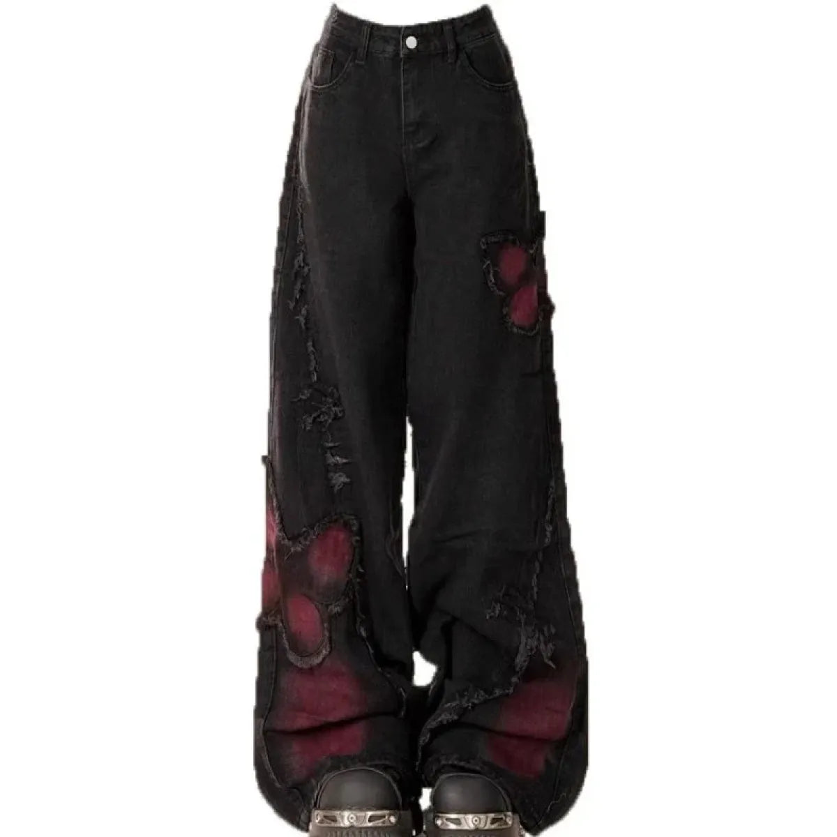 Gothic Y2K Patchwork Baggy Jeans - Best Sellers - Women’s Jeans - 7