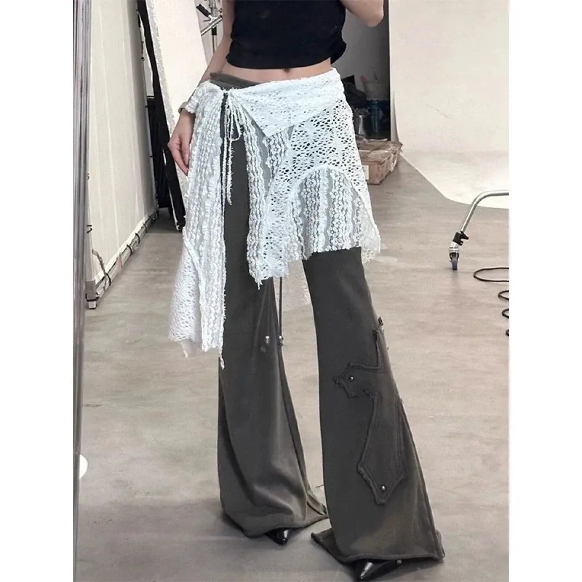 Harajuku Lace Irregular Skirt - Best Sellers - Skirts - 1