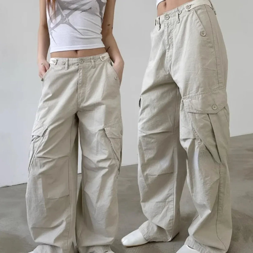 Y2K High Waist Wide Leg Cargo Pants - Best Sellers - Cargo Pants - 1