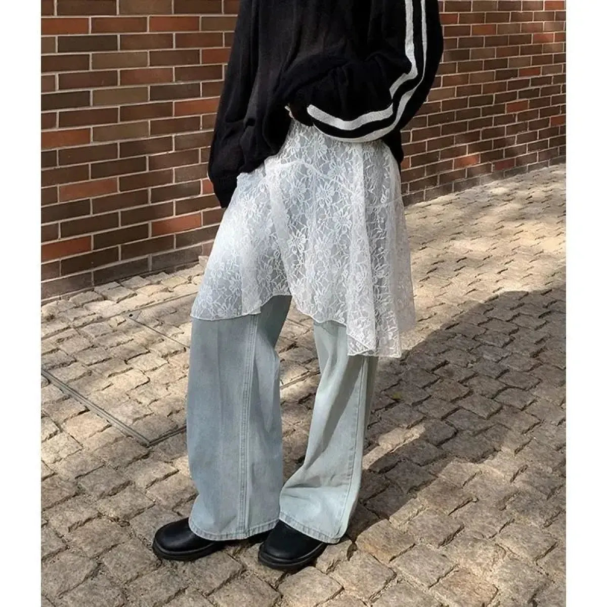 Lace Overlay A-Line Skirt – Y2K E-Girl Summer Drop - Best Sellers - Skirt - 1